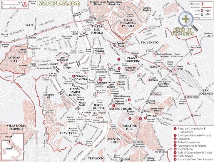 Central Rome Map Printable