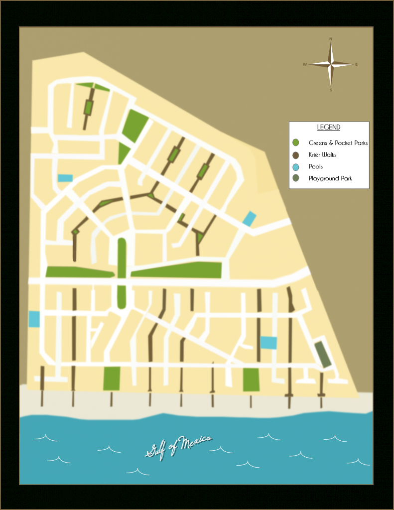 Rosemary Beach Florida - Neighborhood Parks And “Krier” Walks - Where Is Seagrove Beach Florida On A Map
