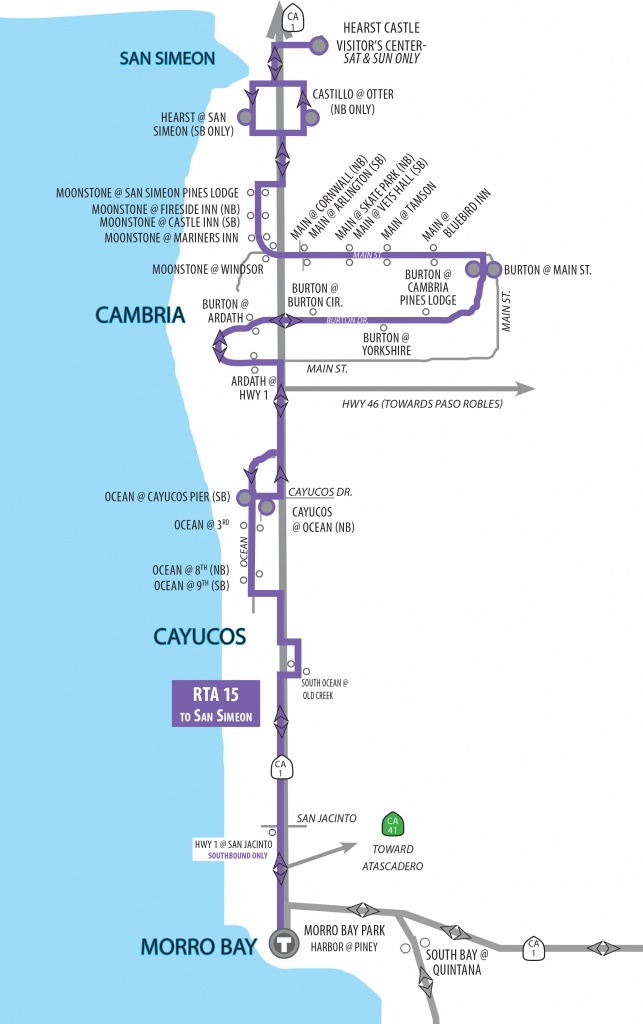 Route 15 Morro Bay, Cayucos, Cambria, San Simeon. New! Cayucos-Morro - Morro Bay California Map