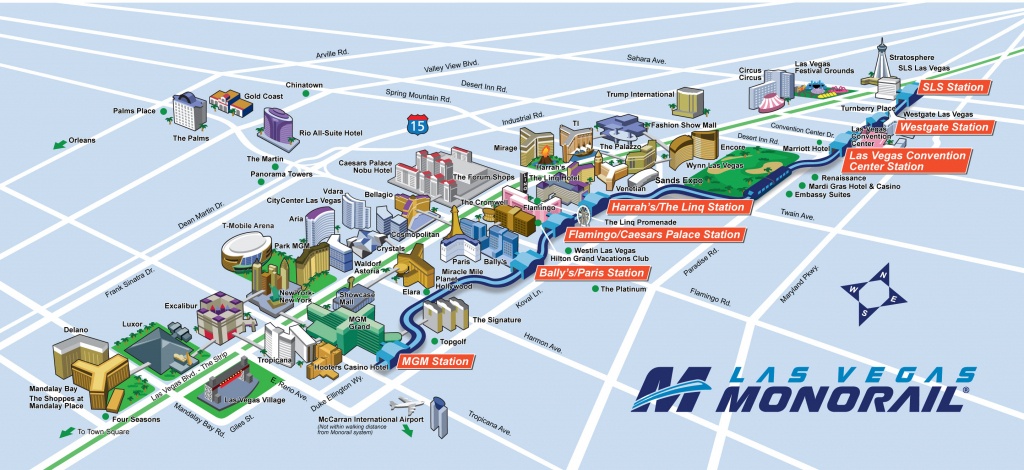 Route Map | Las Vegas Monorail - Printable Las Vegas Strip Map 2016