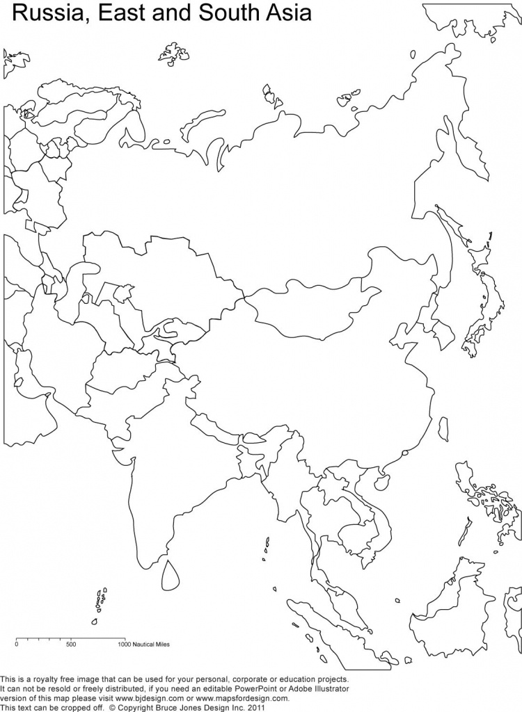 Russia And Asia, Blank Printable Map, Royalty Free | Geography - Printable Map Of Asia With Countries