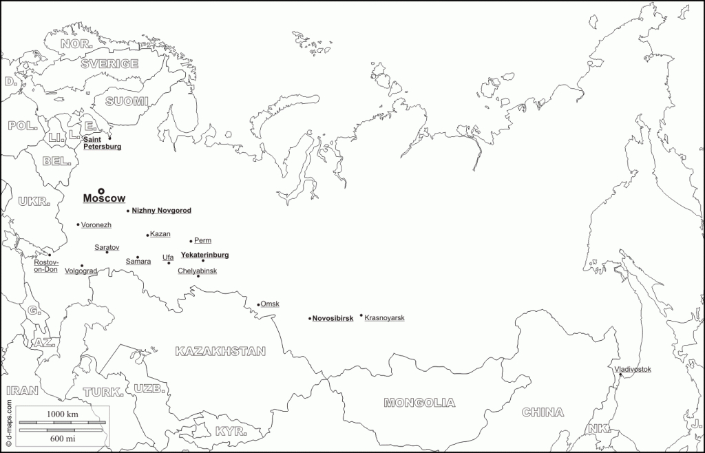 Russia : Free Map, Free Blank Map, Free Outline Map, Free Base Map - Outline Map Of Russia Printable