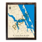 Saint Lucie River And Inlet, Fl Nautical Wood Maps   Hutchinson Florida Map