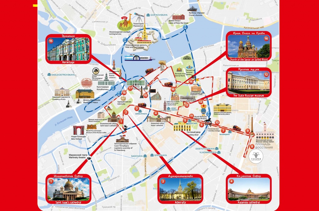 Saint Petersburg Attraction Map - Map Of St Petersburg Russia - Printable Map Of St Petersburg Russia