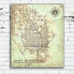 Saint Petersburg Canvas Print Florida Fl Vintage Map St Petersburg   City Map Of St Petersburg Florida