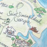 Saint Simons Island Georgia Map 8X10 Art Print | Etsy   Printable Map Of St Simons Island Ga