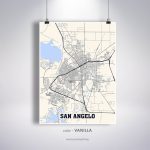 San Angelo Map Print San Angelo City Map Texas Tx Usa Map | Etsy   Street Map Of San Angelo Texas