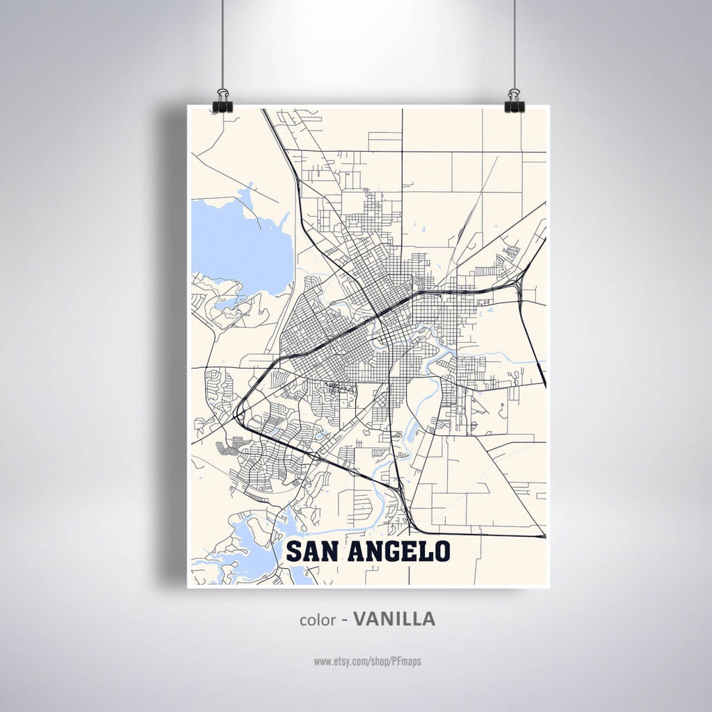 San Angelo Map Print San Angelo City Map Texas Tx Usa Map | Etsy - Street Map Of San Angelo Texas