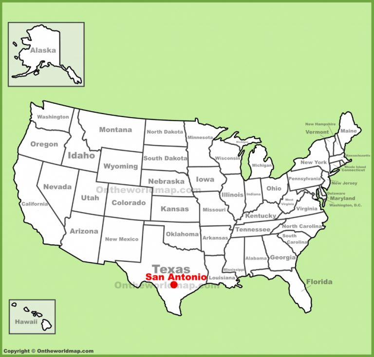 San Antonio Location On The U.s. Map San Antonio Texas Maps