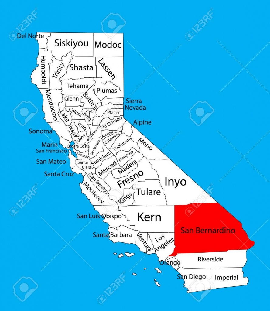 San Bernardino County California United States Of America San Bernardino California Map 