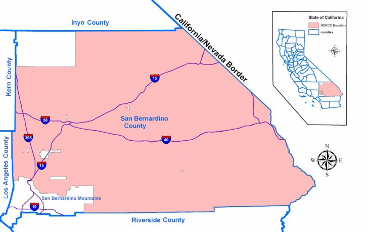 Map Of San Bernardino County California