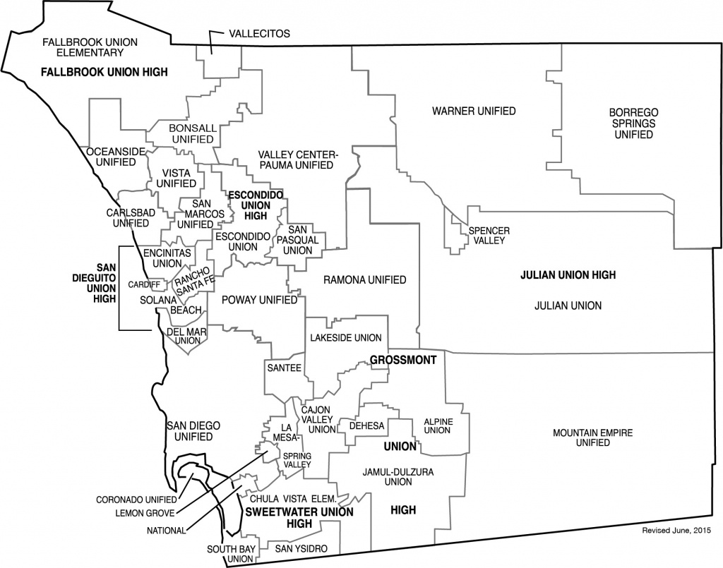 San Diego County School Districts California School Districts Map 