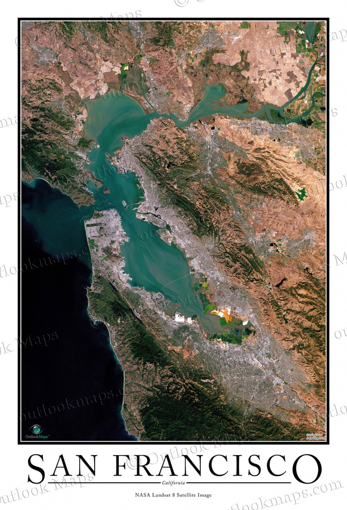 San Francisco Satellite Map Print | Aerial Image Poster - California Map Satellite