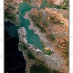 San Francisco Satellite Map Print | Aerial Image Poster   Satellite Map Of California
