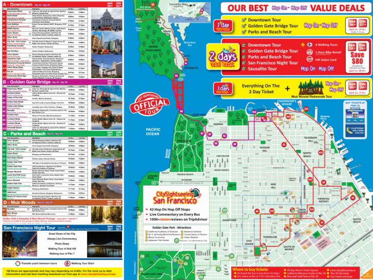 Printable Map Of San Francisco Tourist Attractions