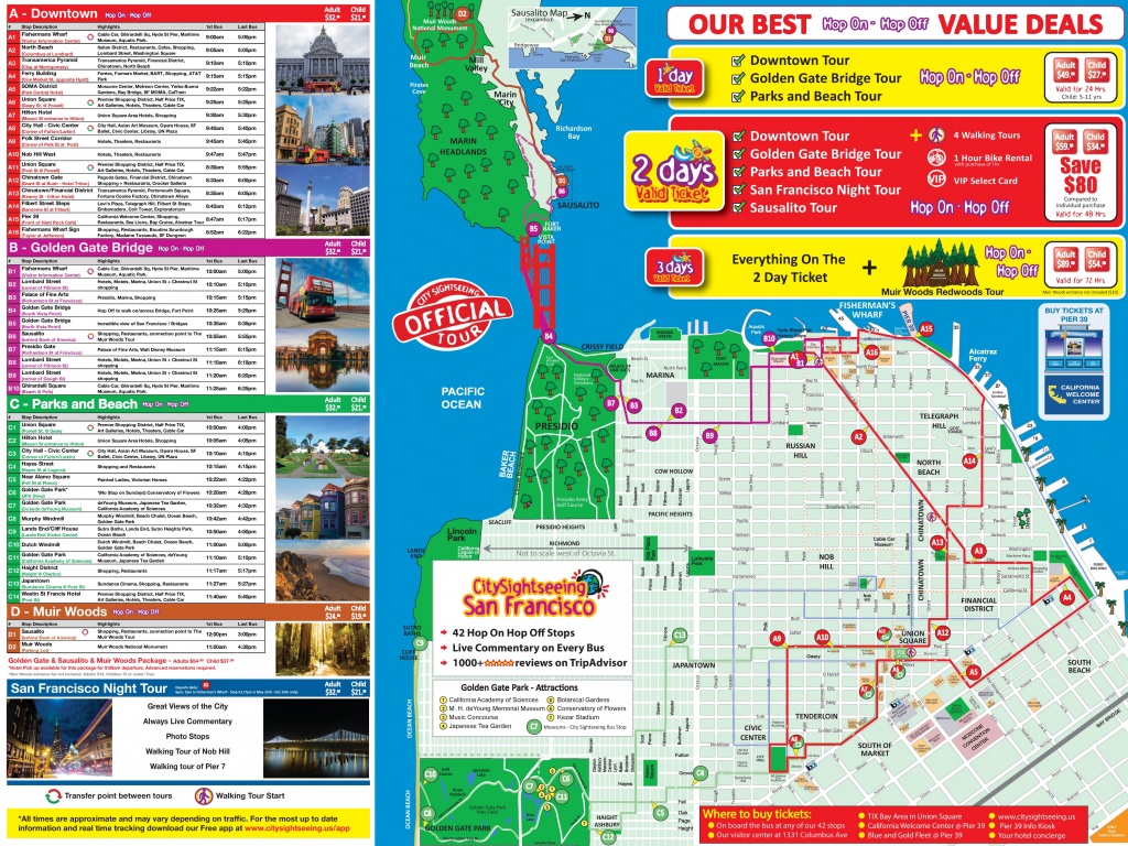 San Francisco Tourist Map Printable And Travel Information - San Francisco City Map Printable