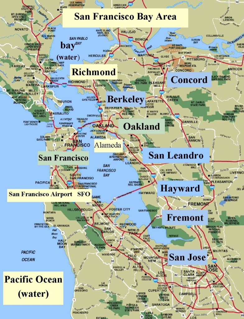 Sanfrancisco Bay Area And California Maps | English 4 Me 2 - Map Of San Francisco Area California
