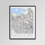 Santa Clara California Map Santa Clara City Map Print Santa | Etsy   Santa Clara California Map