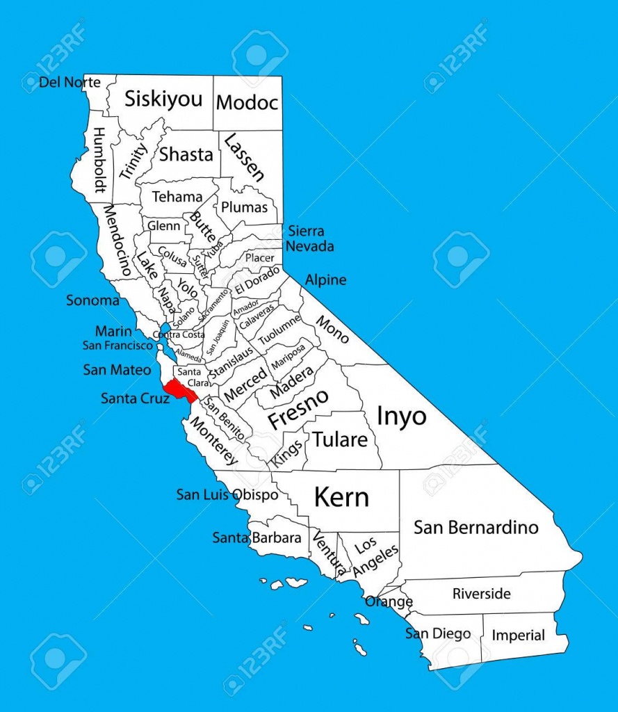 Santa Cruz County (California, United States Of America) Vector - Santa Cruz California Map