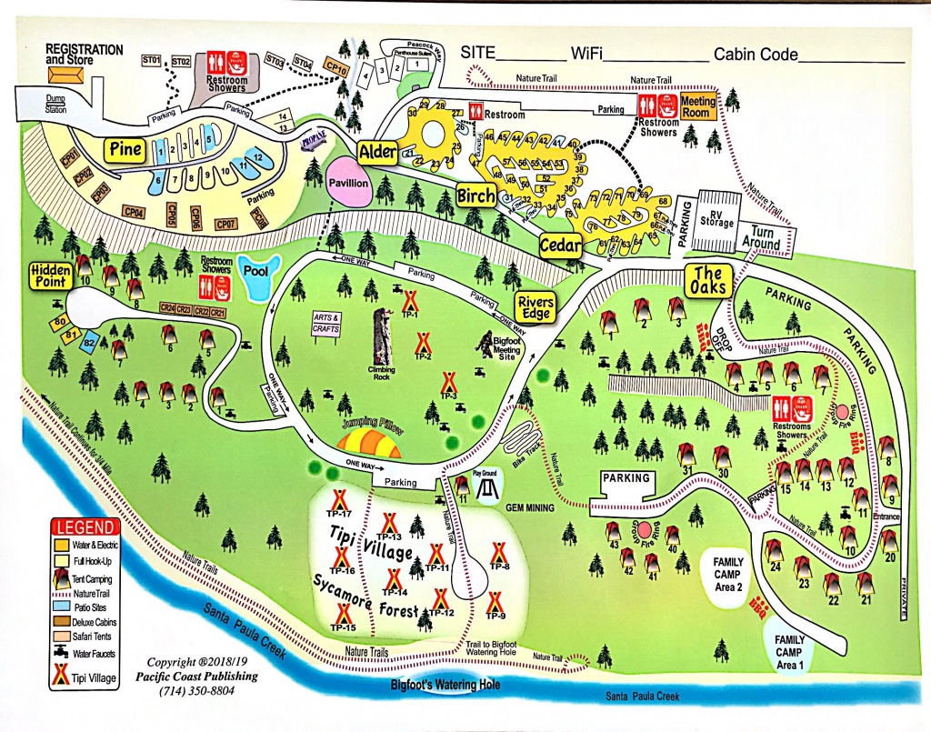 Santa Paula, California Campground | Ventura Ranch Koa - California Camping Map