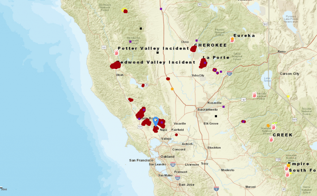 Santa Rosa Fire: Map Shows The Destruction In Napa, Sonoma Counties - Fire Map California 2017
