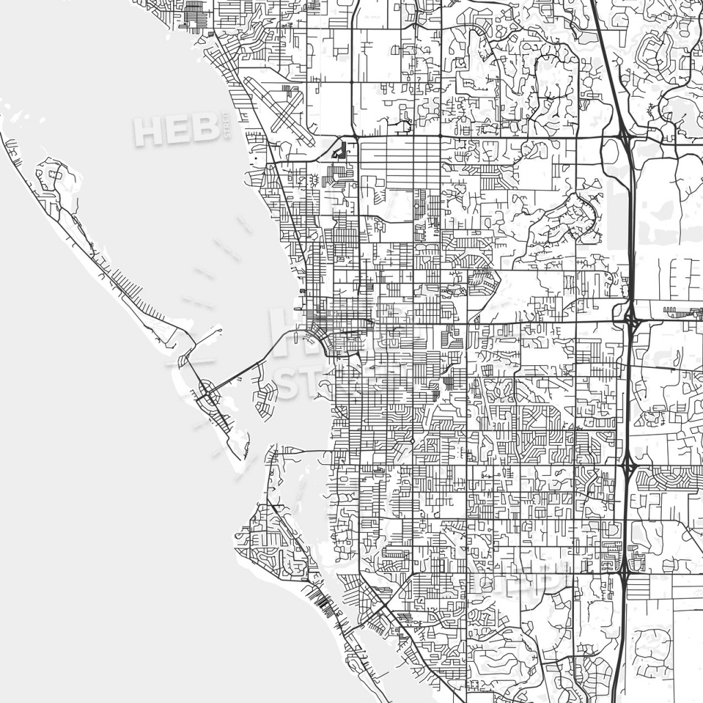 Sarasota, Florida - Area Map - Light | Hebstreits Sketches - Map Of Sarasota Florida And Surrounding Area
