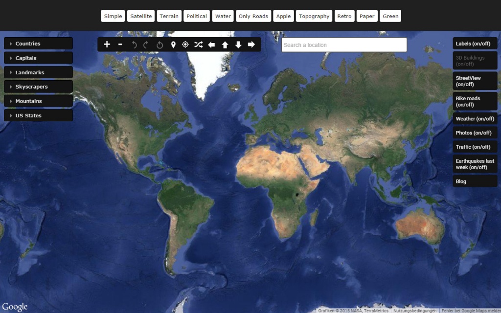 Satellite World Map - Google Maps Satellite Texas