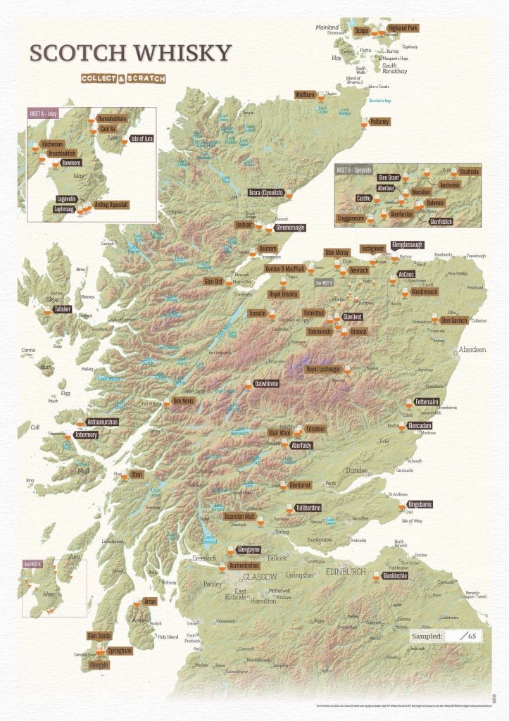 Scratch Off Scotland Whisky Distilleries Print - Printable Map Of Scotland