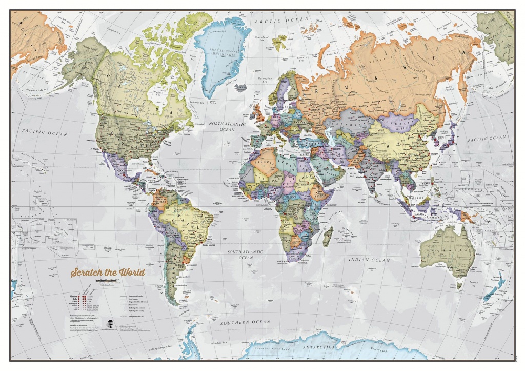 Scratch The World® Map Print - Detailed World Map Printable