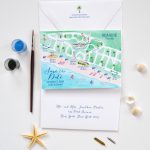 Seaside Map Save The Date   Map Of Watercolor And Seaside Florida