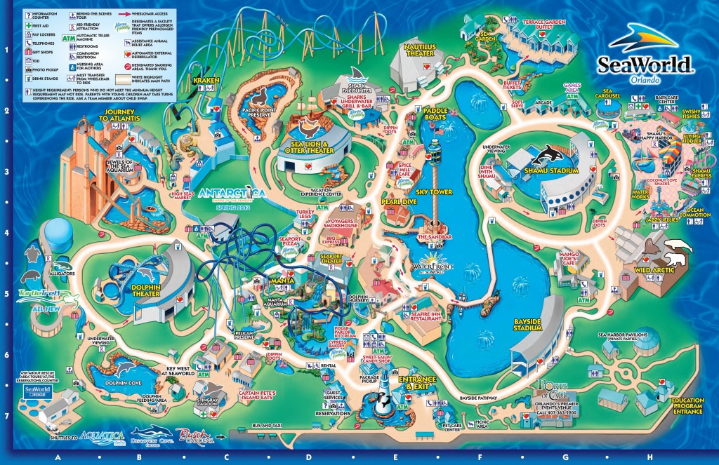 Seaworld Orlando Theme Park Map - Orlando Fl • Mappery | Aquariums - Disney World Florida Theme Park Maps