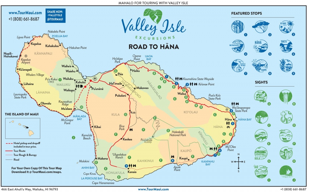 See The Road To Hana | Highway Map &amp;amp; Guide To Hana Maui - Maui Road Map Printable