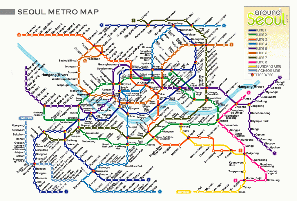 Seoul Subway Map - Free Printable Maps - Printable Seoul Subway Map
