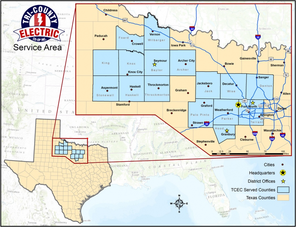 Service Territory | Tri-County Electric Cooperative Inc. - Texas Electric Cooperatives Map