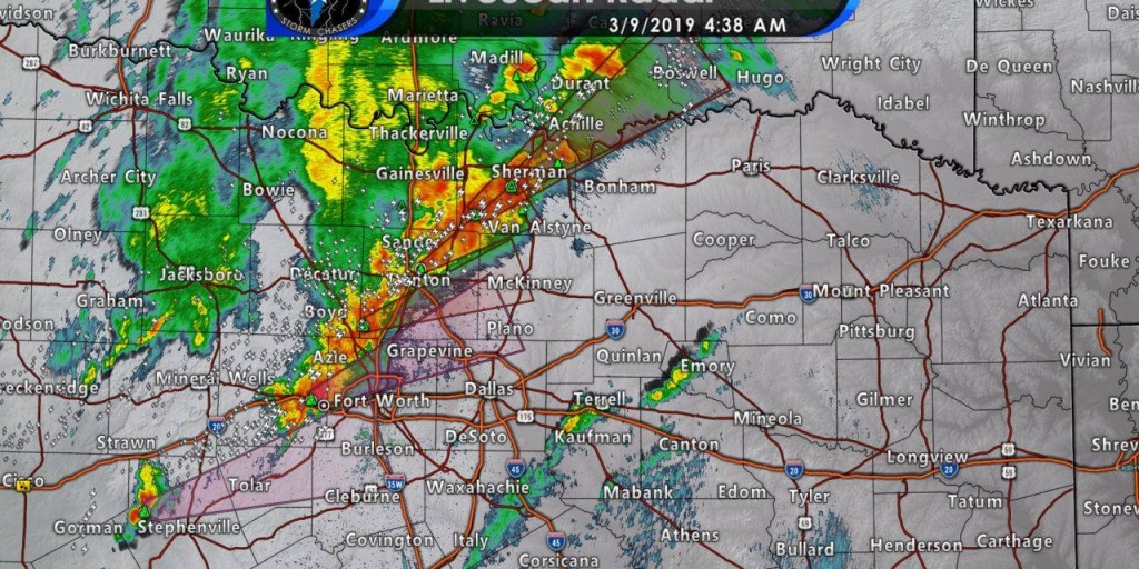 Severe Storms With Hail Moving East Into The D/fw Metroplex • Texas - Texas Hail Storm Map