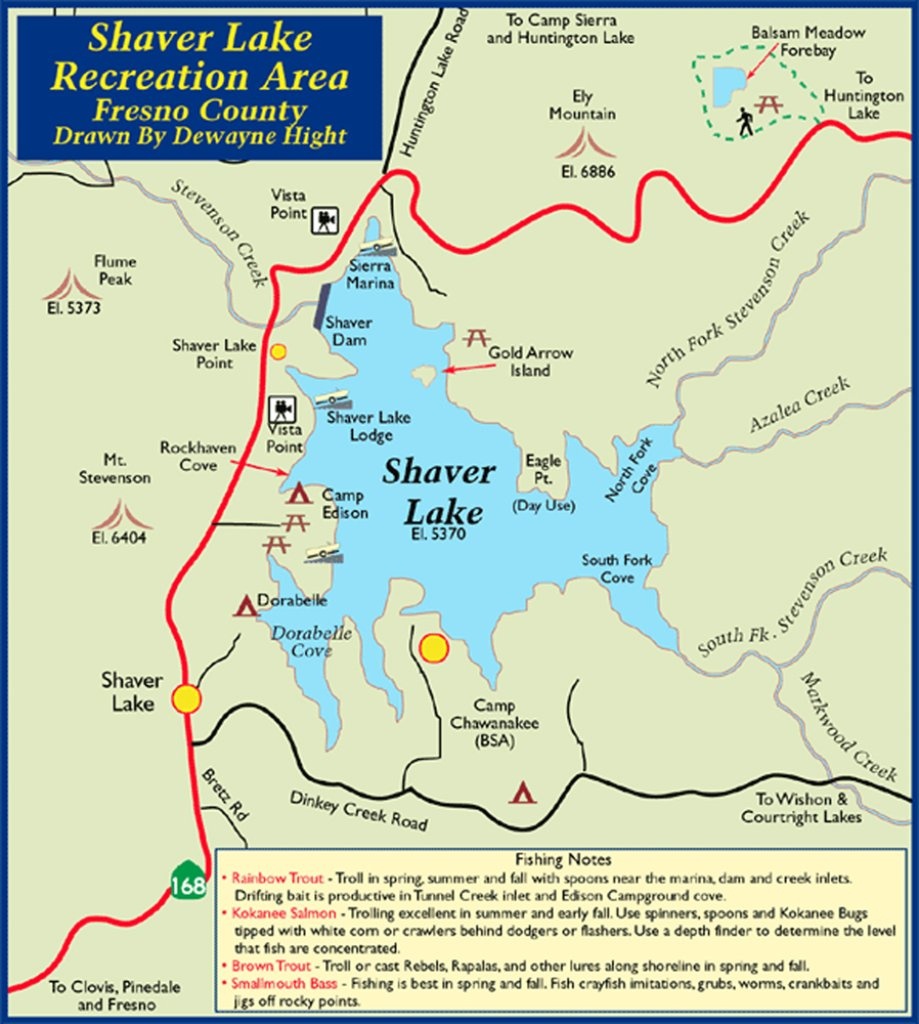 Shaver Lake Map | Dehazelmuis - Shaver Lake California Map