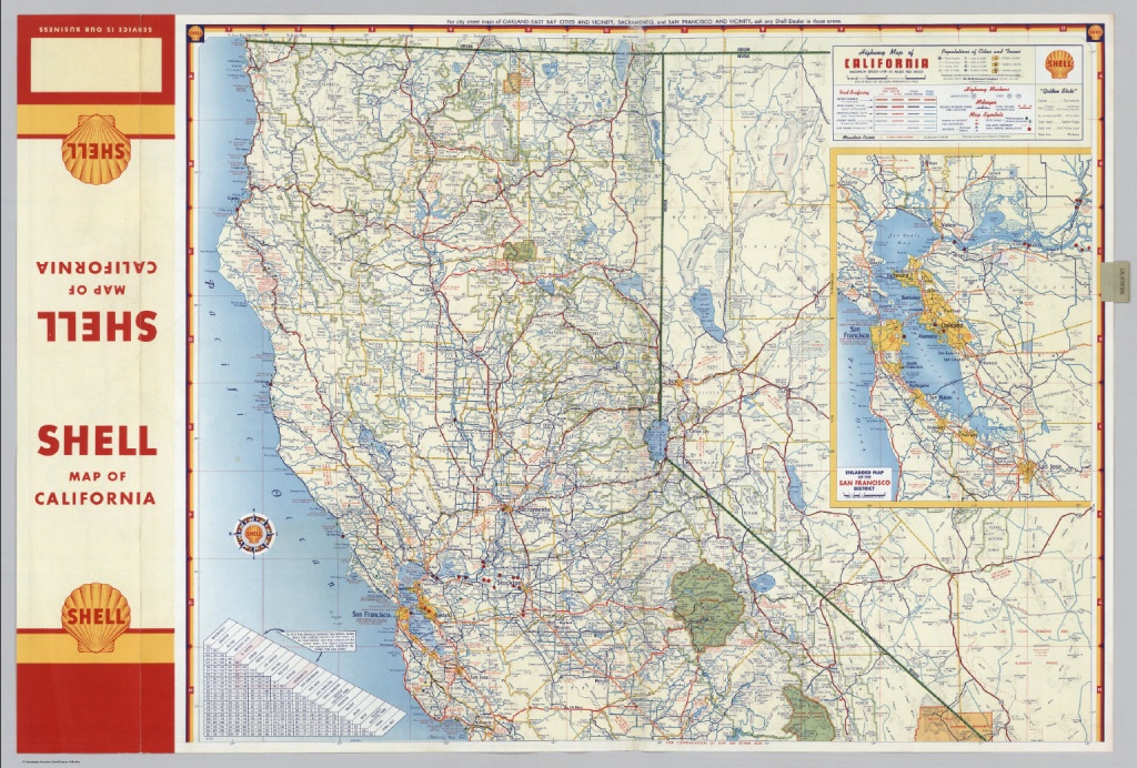 Shell Highway Map Of California (Northern Portion). - David Rumsey - Map Of Northern California