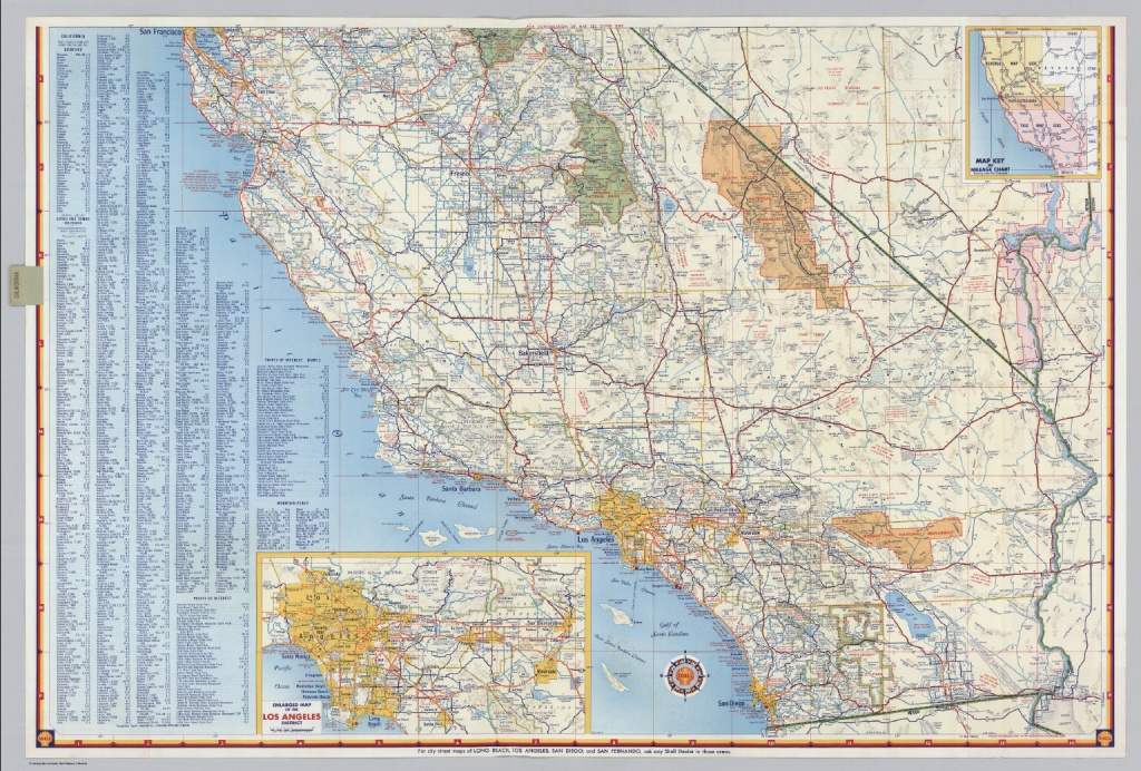 Shell Highway Map Of California (Southern Portion). - David Rumsey - Buy Map Of California