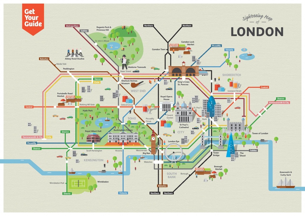 Sightseeing Map Of London Attractions In 2019 | London | London - London Sightseeing Map Printable