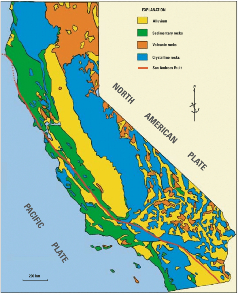Simplified Geologic Map Of California (From California Geological - California Lead Free Zone Map