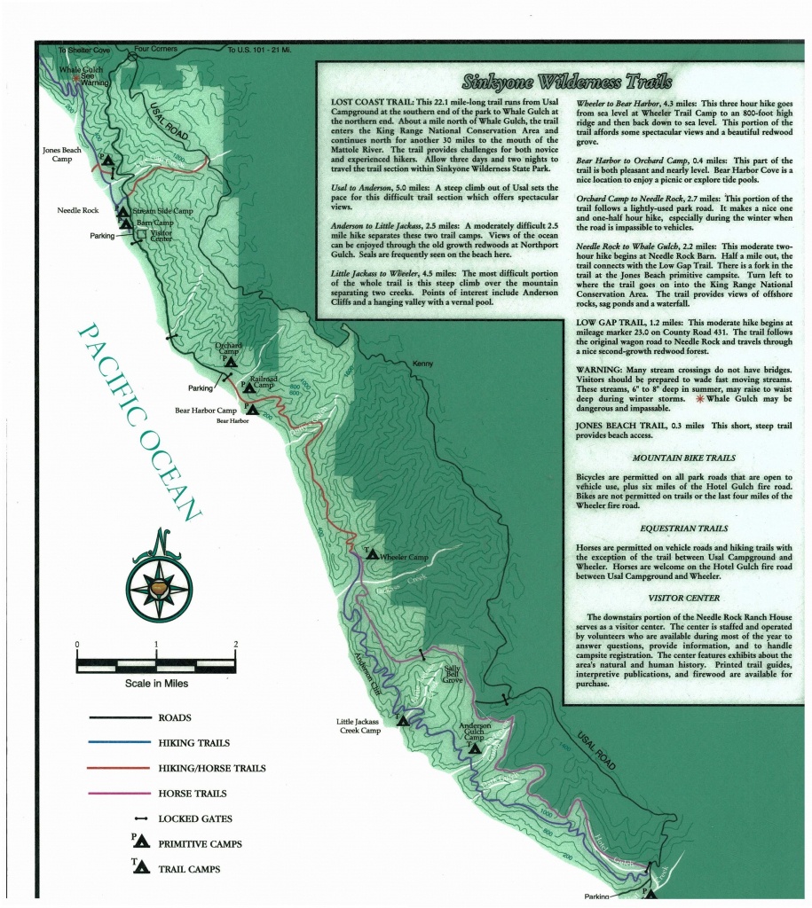 Sinkyone Wilderness State Park | Lost Coast Trails With Regard To - Southern California State Parks Map