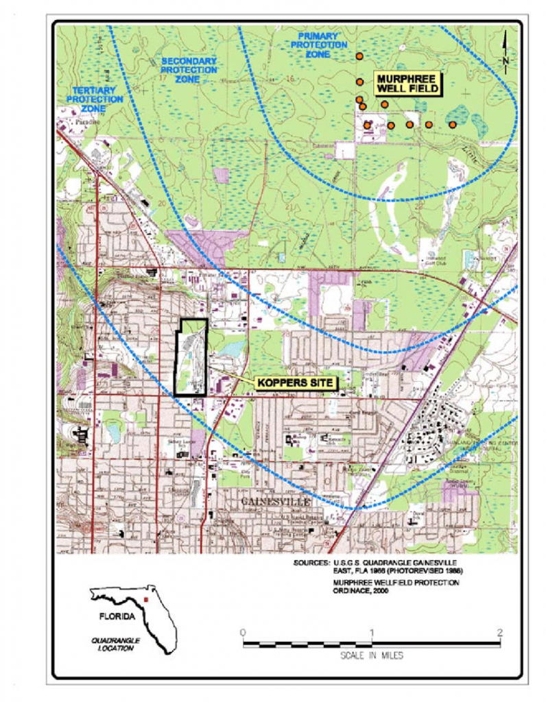 Site Location Map, Koppers Portion Of The Cabot/koppers Superfund - Map Of Gainesville Florida Area