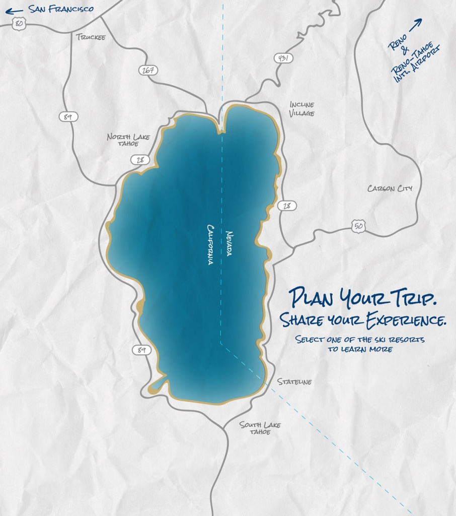 Ski Lake Tahoe | Your Resource For Tahoe Ski Resorts And Winter - Lake Tahoe California Map