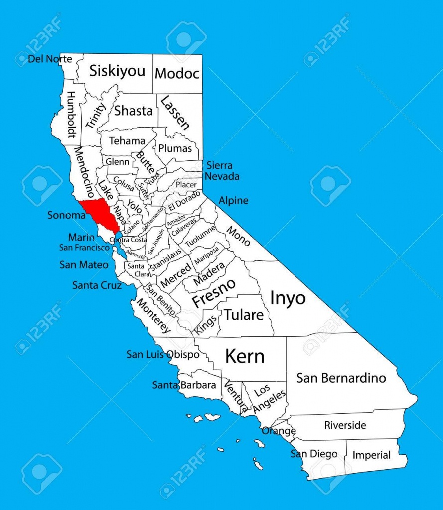 Sonoma County (California, United States Of America) Vector Map - Sonoma County California Map