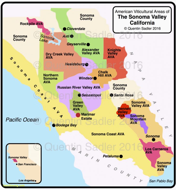 Sonoma Wine Country Map California
