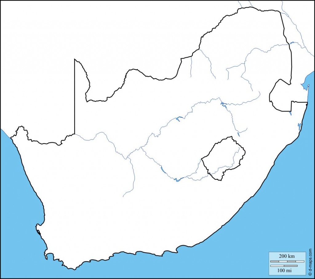 South Africa Map Outline - Outline Map Of South Africa Printable - Printable Map Of South Africa