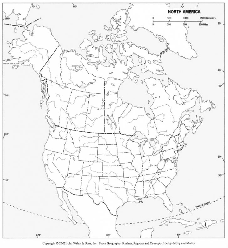 Printable Physical Map Of North America