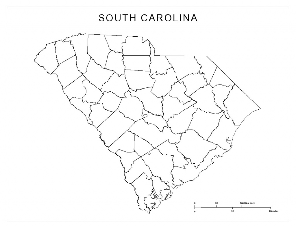 South Carolina Blank Map - South Carolina County Map Printable