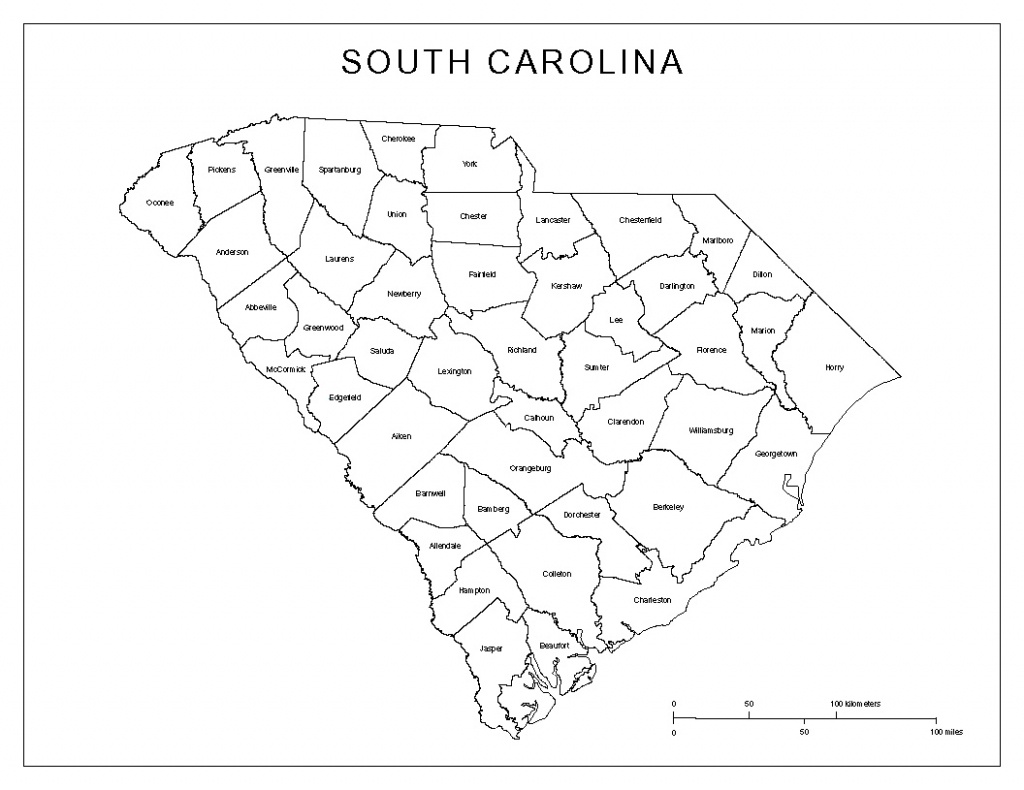South Carolina Labeled Map - South Carolina County Map Printable