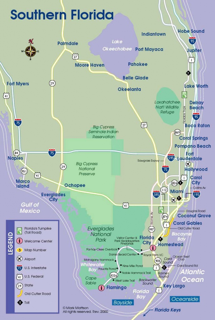 South Florida Map | Travel Maps | Florida Keys Map, South Florida - South Beach Florida Map